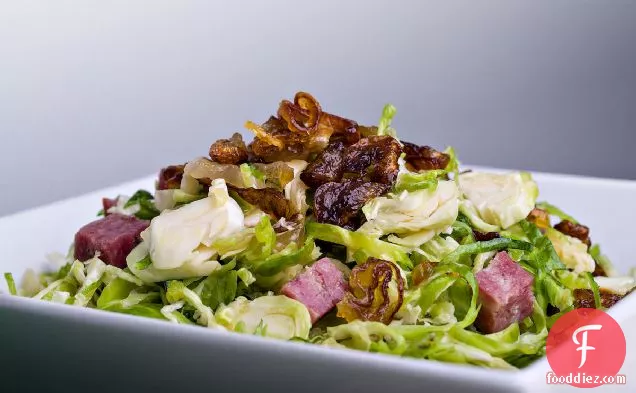 Brussels Sprouts Salad With Soppressata Vinaigrette Recipe