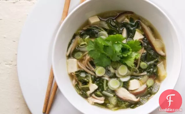 Soba Noodle Soup with Chicken, Tofu, and Bok Choy