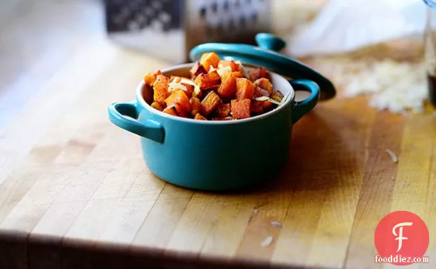 Roasted Butternut Squash with Pine Nuts and Parmesan