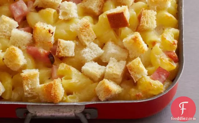Gruyère and Emmentaler Macaroni with Ham and Cubed Sourdough From 'Melt: The Art of Macaroni and Cheese