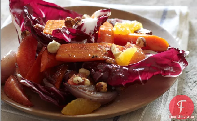 Roasted Carrot, Hazelnut And Radicchio Salad With Honey And Orange Recipe