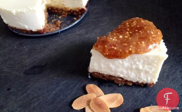 Goat Cheese Cheesecake with Fig Jam