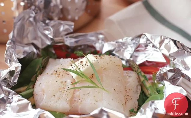 Steamed Cod with Crisp Vegetables