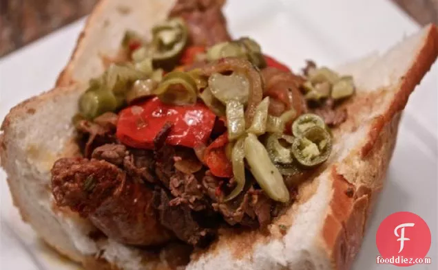 Slow-Cooker Chicago-Style Italian Beef and Sausage Combos