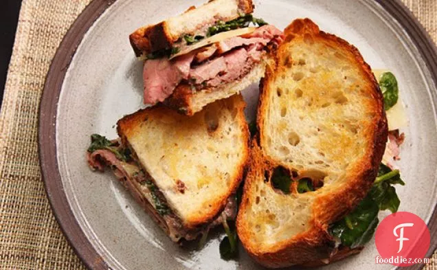 Leftover Lamb Sandwiches With Tapenade Mayo, Watercress, and Caciocavallo Cheese