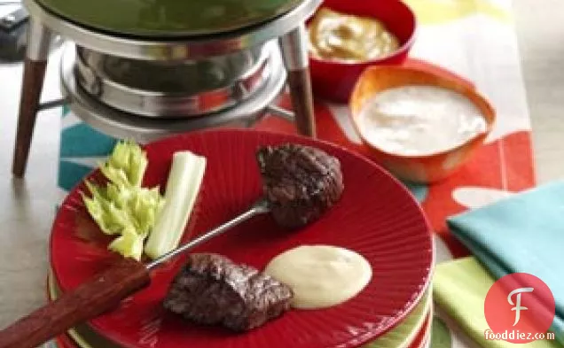 Beef Fondue with Sauces