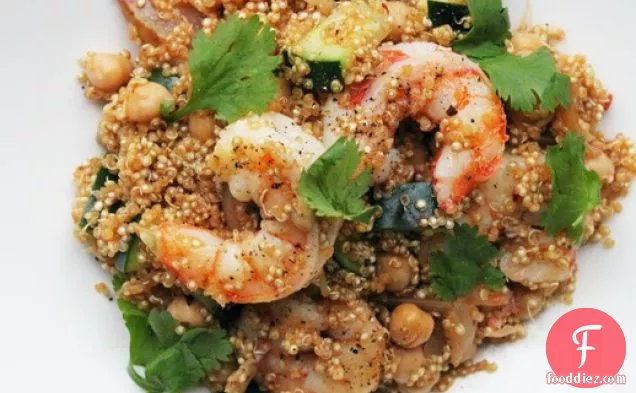 Harissa Quinoa with Shrimp and Chickpeas