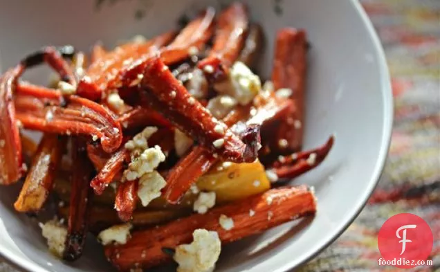 Charred, Oven-Roasted Carrot Salad With Feta Cheese