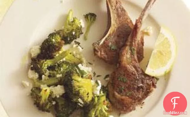 Lamb Chops With Roasted Broccoli And Feta