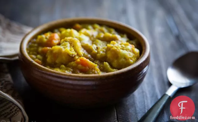 Curried Split Pea Soup with Cauliflower