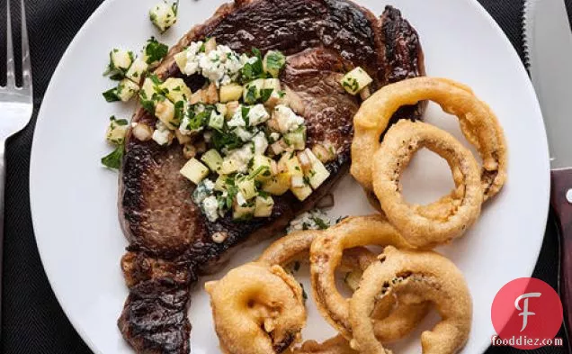 Rib-Eye with Pineapple and Blue Cheese