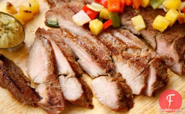 Grilled Pork Tenderloin with Pineapple and Bell Peppers
