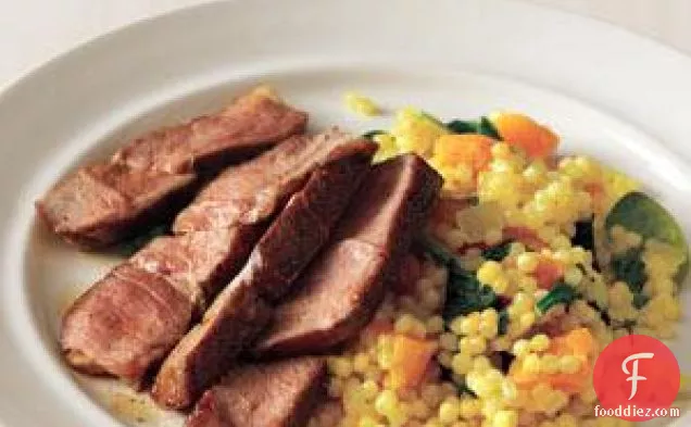 Seared Lamb With Golden Israeli Couscous