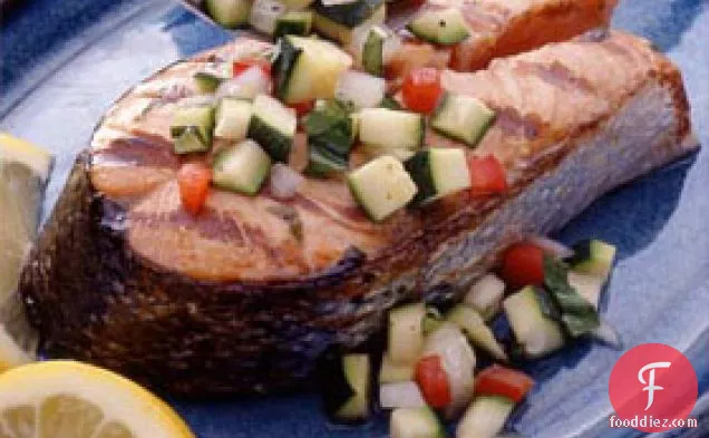 Grilled Salmon With Zucchini Relish
