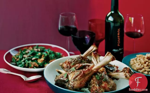 Pot-Roasted Lamb Shanks with Cannellini Beans