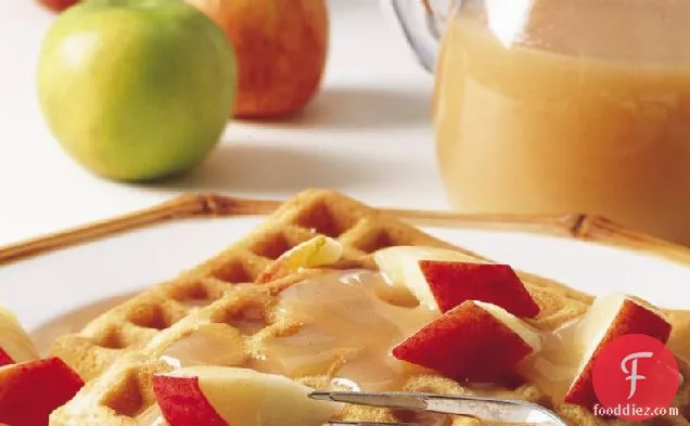 Apple Cinnamon Waffles with Cider Syrup