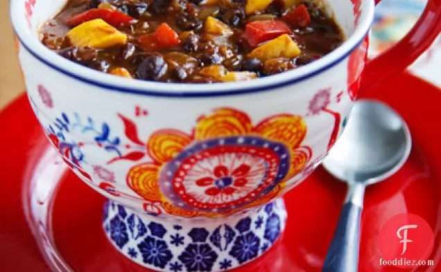 Black Bean-Pineapple Soup Stew Chili
