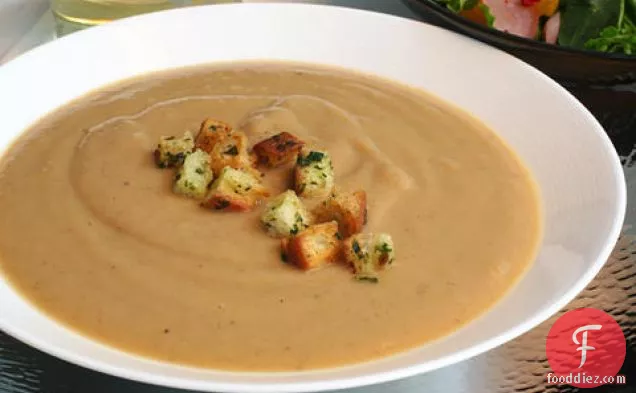 Apple-Chestnut Soup with Parsley Croutons