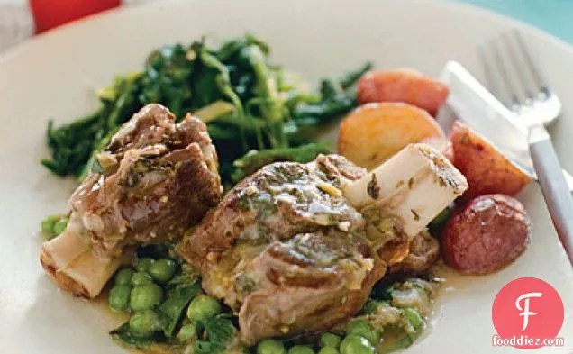 Lamb Stew with Green Chiles, Cilantro, and Peas