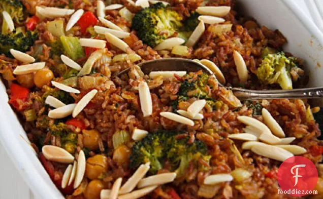 मलाईदार शाकाहारी ब्रोकोली और चावल पुलाव