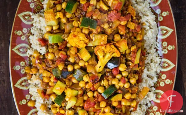 Cumin-Infused Vegetables and Chickpeas over Quinoa