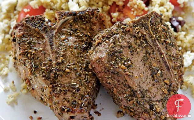 Lamb Chops with Olive Couscous