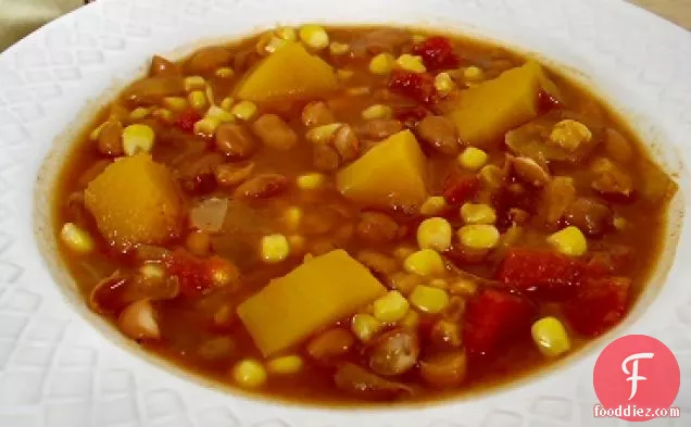 Spicy Winter Squash Stew with Pinto Beans and Corn