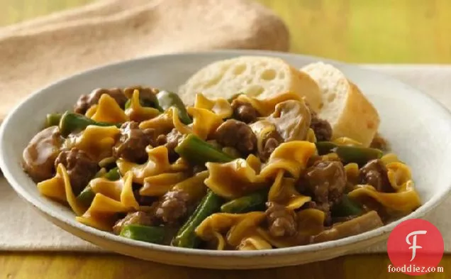 Green Bean and Beef Pasta Supper