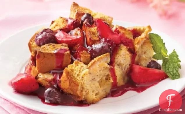 Overnight French Toast Bake with Berry Topping