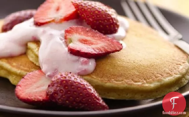Strawberry-Yogurt Pancakes (White Whole Wheat Flour)