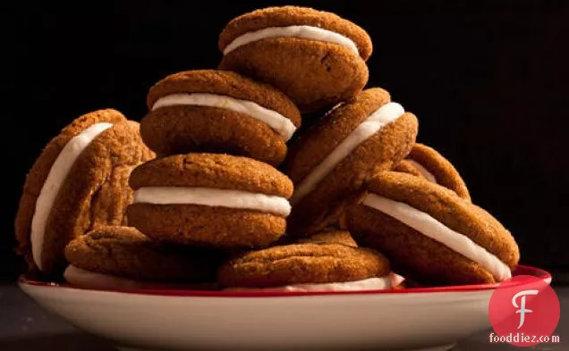 Gingersnap Sandwich Cookies with Lemon Filling