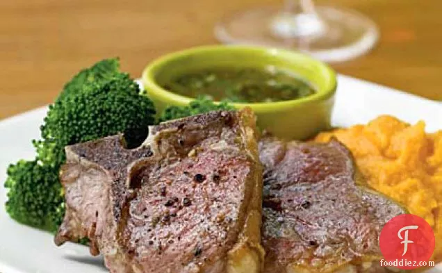 Lamb Chops with Mint-Fig Sauce
