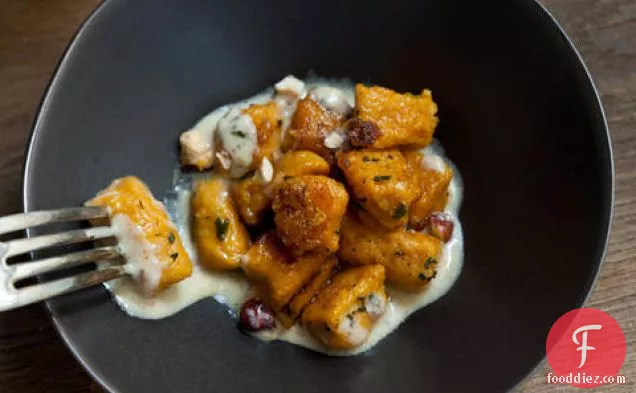 Pumpkin Gnocchi with Crème Fraîche–Sage Sauce