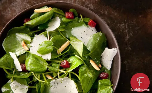 Watercress Salad with Manchego, Membrillo, and Almonds