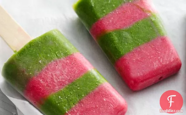 Strawberry Green Smoothie Pops
