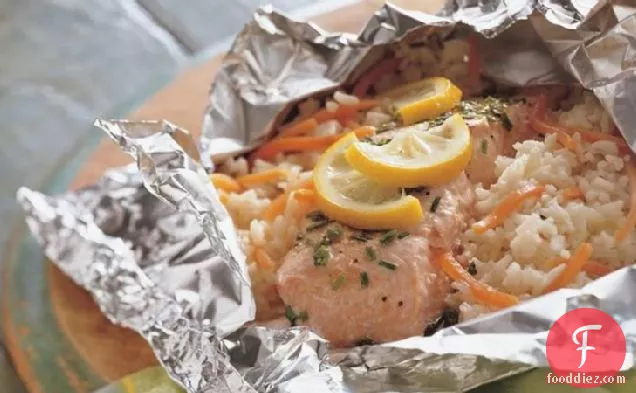 Grilled Lemon and Herb Salmon Packs