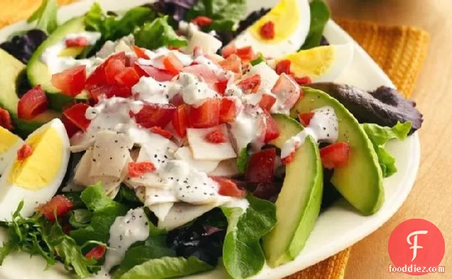 Individual Chicken Cobb Salads with Blue Cheese Dressing
