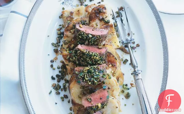 Pistachio-and-lemon-crusted Lamb