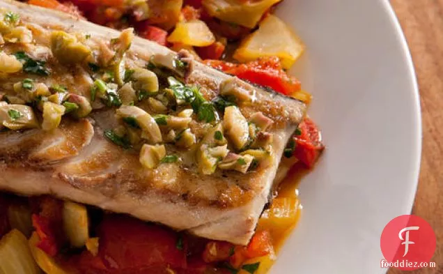 Grilled Mackerel with Tomato, Fennel, and Capers