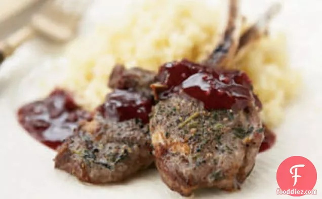 Herbed Lamb Chops with Pomegranate Reduction