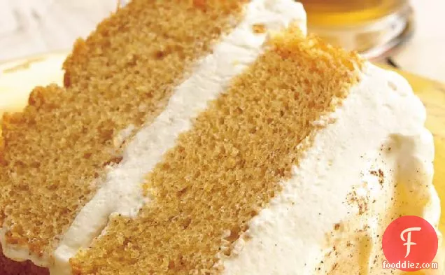 Pumpkin Angel Food Cake with Ginger-Cream Filling