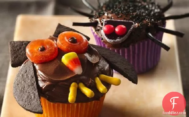 Owl and Spider Cupcakes