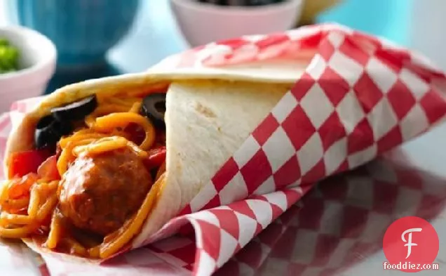 Spaghetti and Meatball Wraps