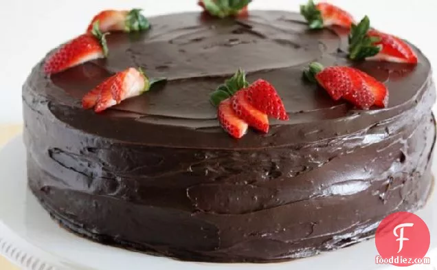 Dark Chocolate-Covered Strawberry Cake