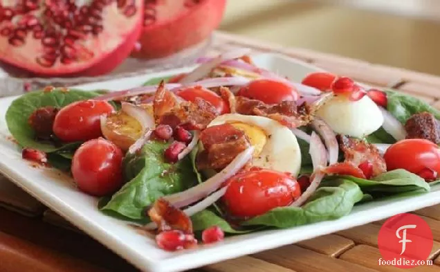 Spinach Salad with Warm Pomegranate Salad Dressing