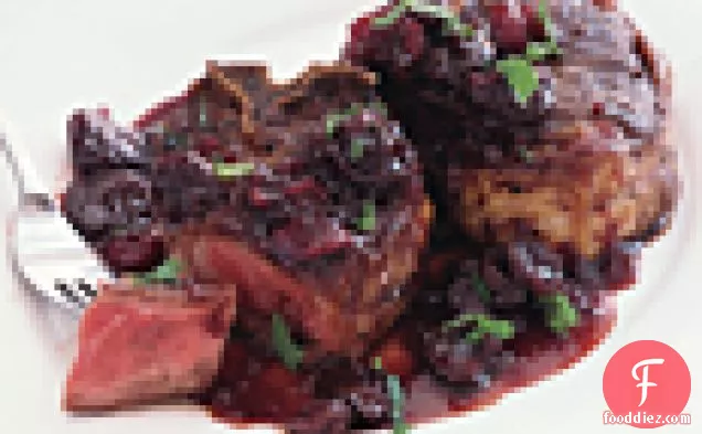 Lamb Chops With Dried Cherries And Port