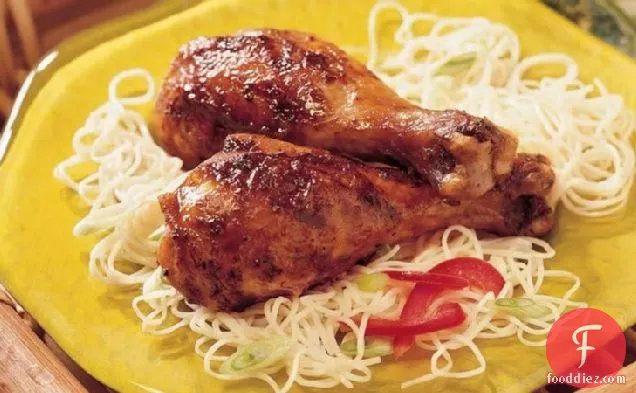 ग्रील्ड एशियाई चिकन ड्रमस्टिक्स