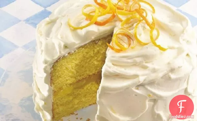 Citrus Cake with Lemon Whipped Cream Frosting