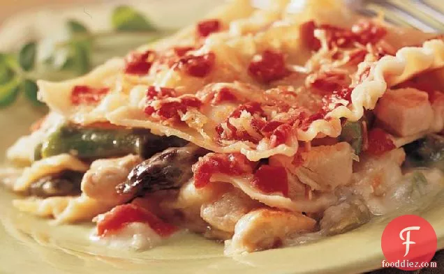 Golden-Crusted Chicken-Asparagus Lasagna
