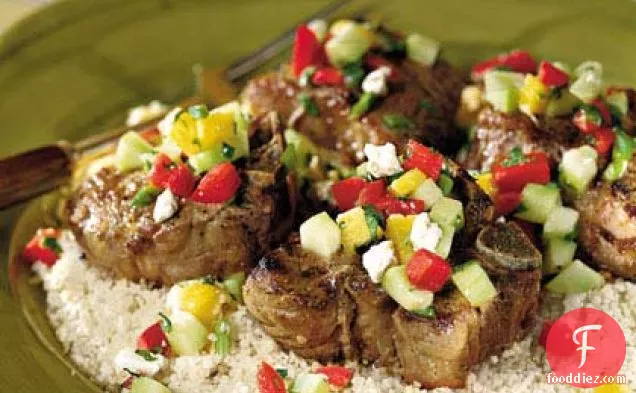 Grilled Lamb Chops With Pineapple-Mint Salsa